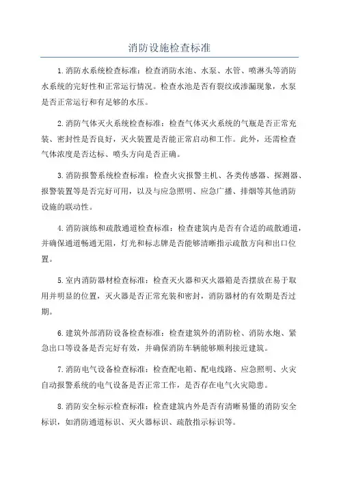 消防设施检查标准