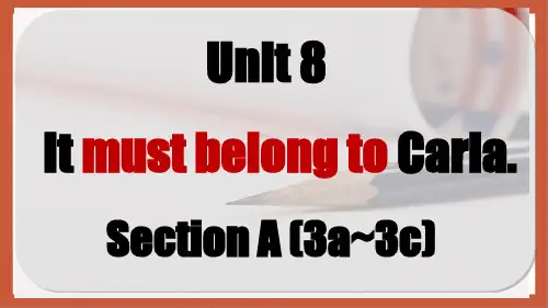Unit 8 Section A(3a-3c) 课件 人教版英语九年级全册