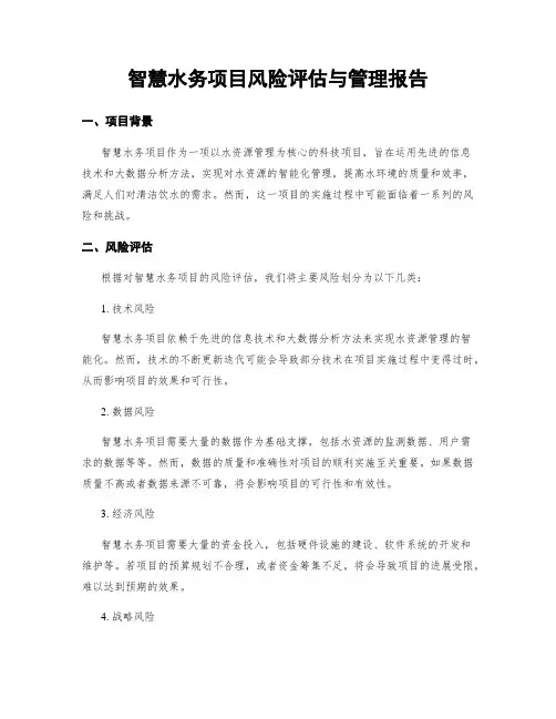 智慧水务项目风险评估与管理报告