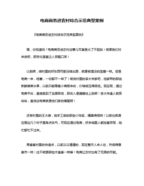 电商商务进农村综合示范典型案例