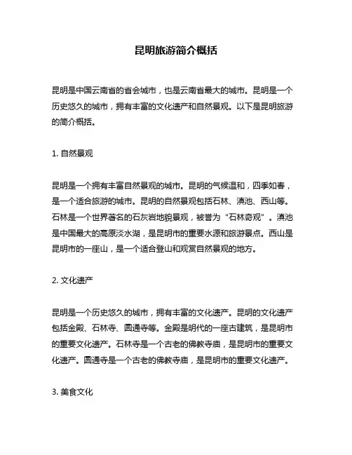 昆明旅游简介概括
