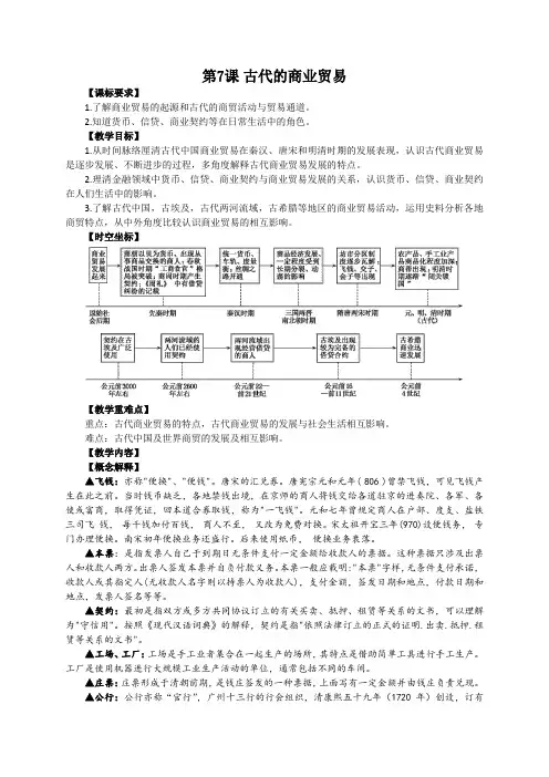 《古代的商业贸易》教学设计