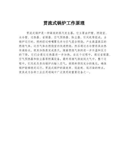 贯流式锅炉工作原理