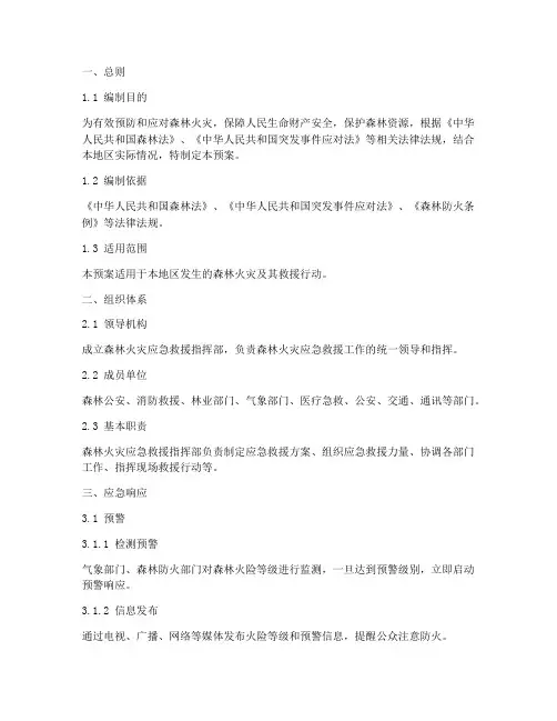 森林灭火救援应急预案