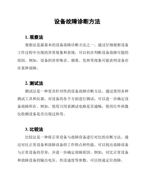 设备故障诊断方法