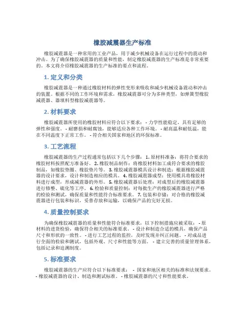 jgf橡胶减震器生产标准