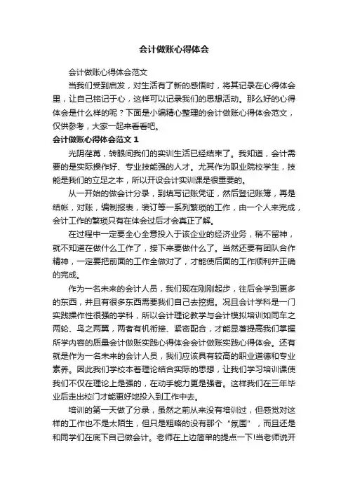 会计做账心得体会