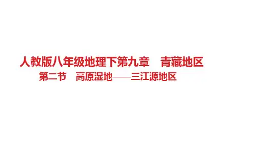 第九章 青藏地区第二节 高原湿地——三江源地区习题 人教版八年级地理下册