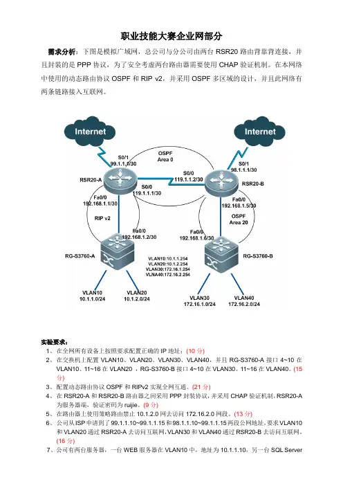 企业网络搭建及应用模拟试题二