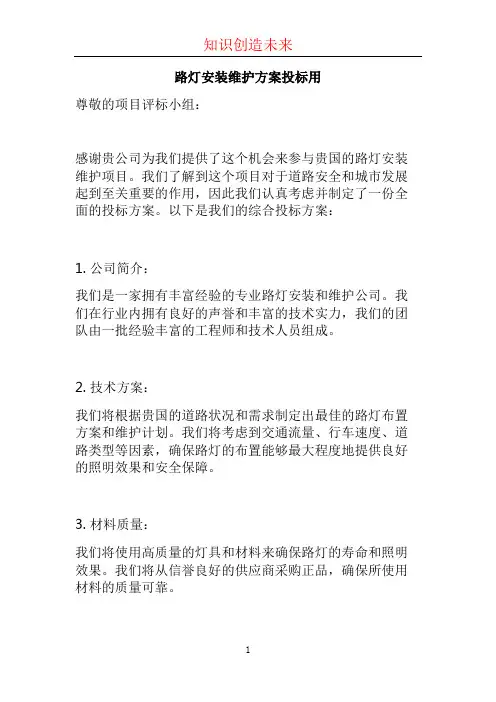 路灯安装维护方案投标用 (2)