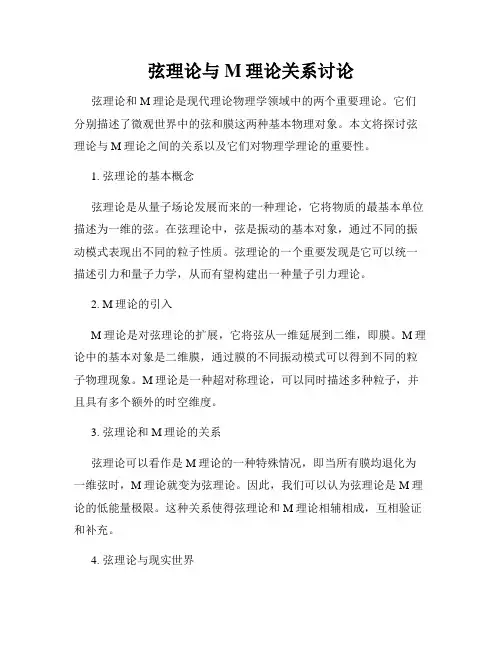 弦理论与M理论关系讨论