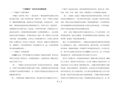 三网融合论文