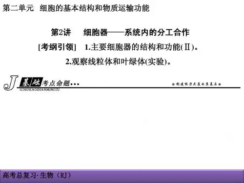 创新导学案2015高考生物一轮课件:2-2细胞器系统内的分工合作