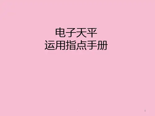电子天平使用指导手册ppt课件