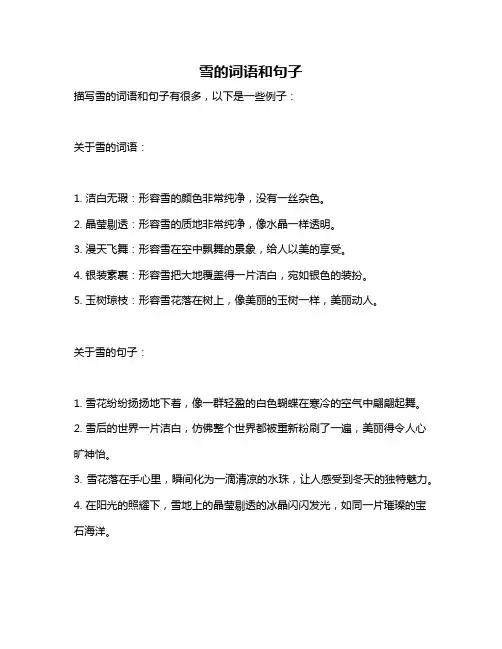 雪的词语和句子