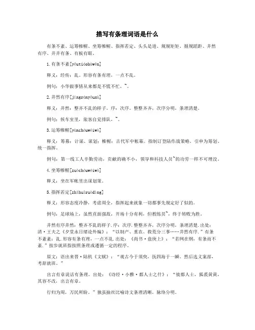 描写有条理词语是什么
