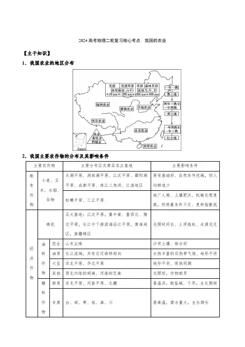 2024届高考地理二轮复习核心考点++我国的农业