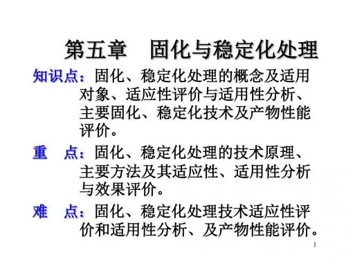 固体废物处理与利用第五单元：固化与稳定化处理