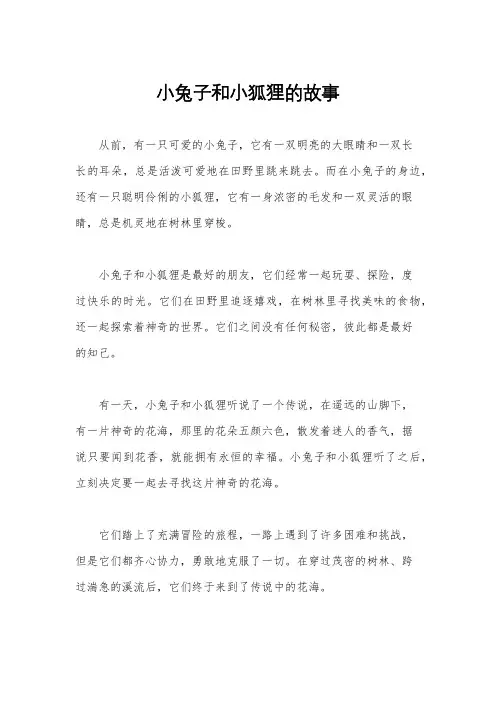 小兔子和小狐狸的故事