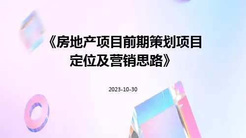 房地产项目前期策划项目定位及营销思路