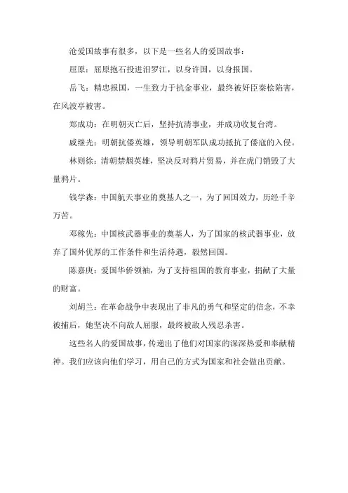 关于名人的爱国故事