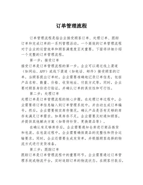订单管理流程
