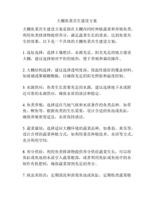 大棚鱼菜共生建设方案