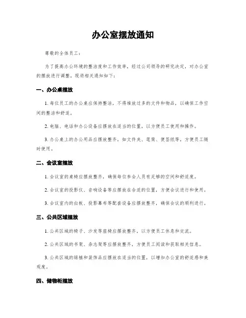 办公室摆放通知