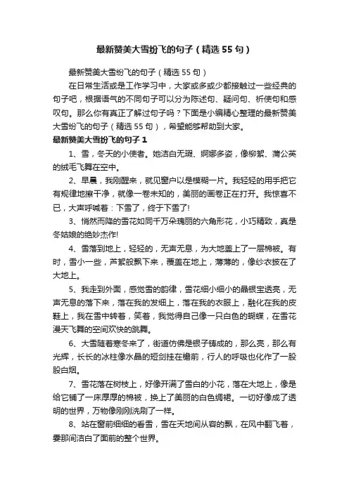 最新赞美大雪纷飞的句子（精选55句）