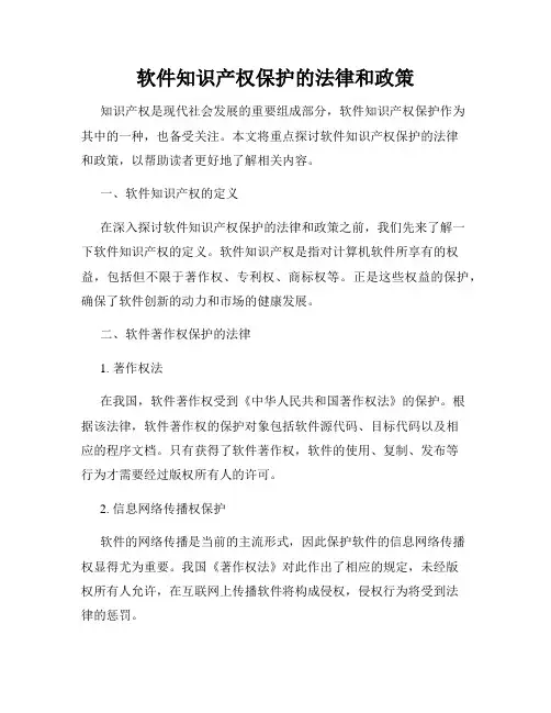 软件知识产权保护的法律和政策
