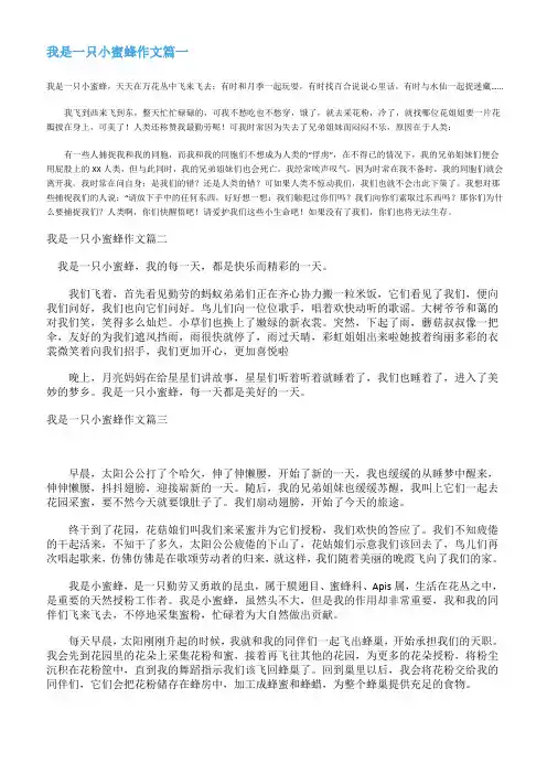 我是一只小蜜蜂旅行,作文100个