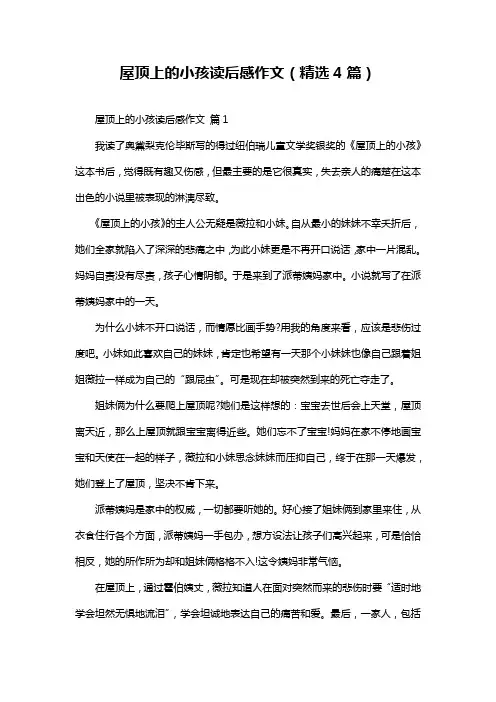 屋顶上的小孩读后感作文(精选4篇)