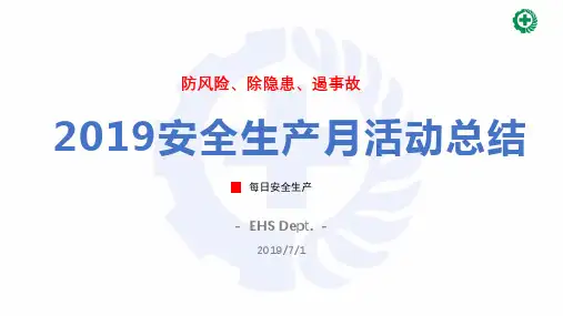 2019安全生产月活动总结PPT