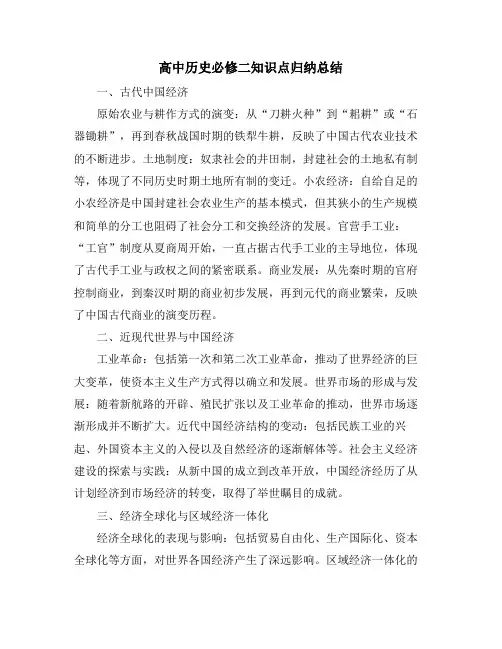 高中历史必修二知识点归纳总结
