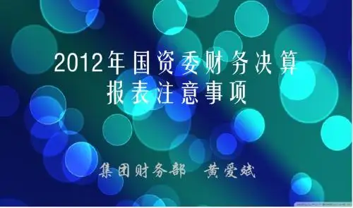 2012国资委决算报表讲解