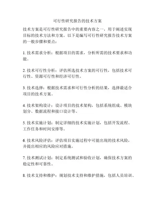 可行性研究报告的技术方案