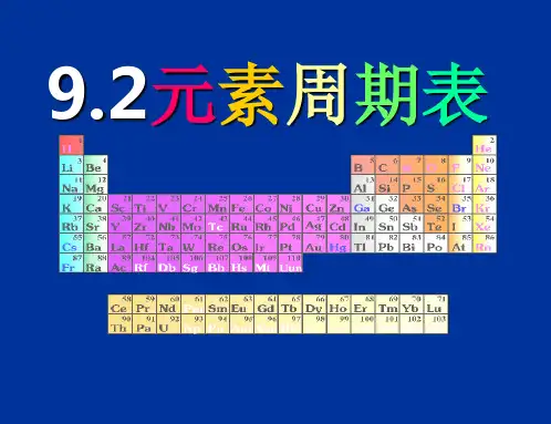 沪科版高二化学上 9.2《元素周期表》课件 (共20张PPT)