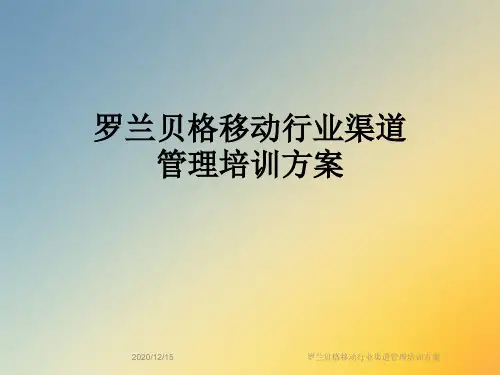 罗兰贝格移动行业渠道管理培训方案
