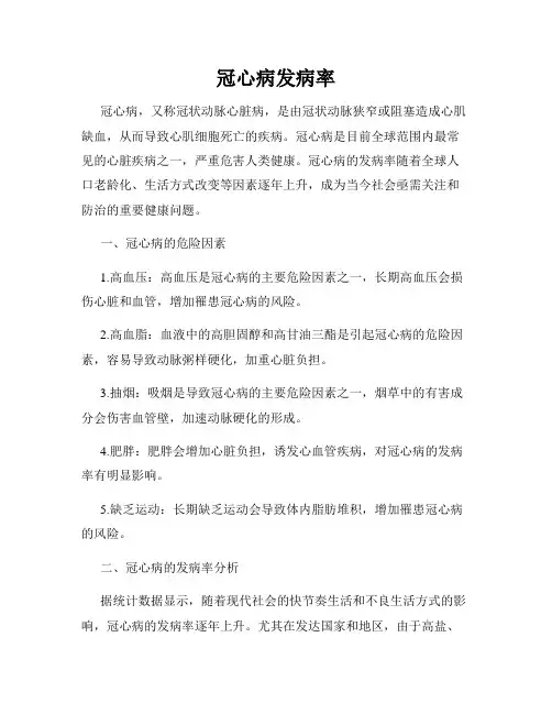 冠心病发病率