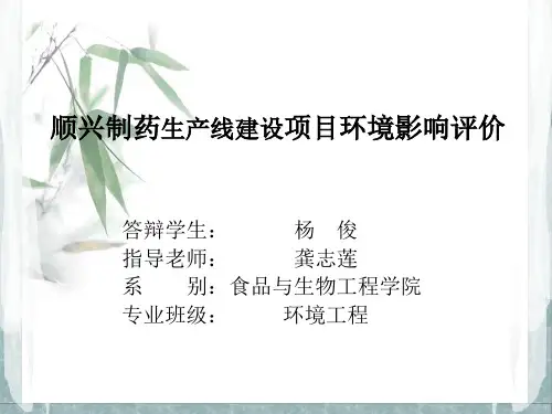 制药厂环评 毕业论文答辩