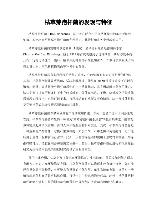 枯草芽孢杆菌的发现与特征