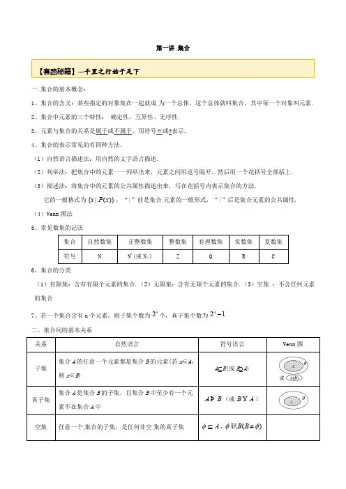 高考数学一轮复习讲义(提高版) 专题1