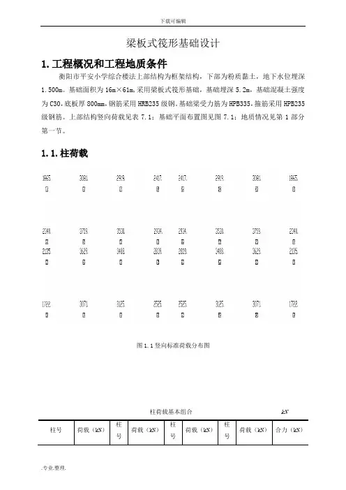 梁板式筏型基础设计说明