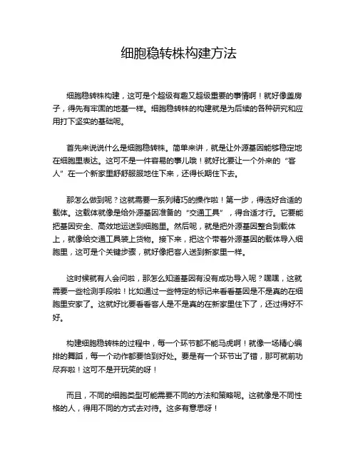 细胞稳转株构建方法