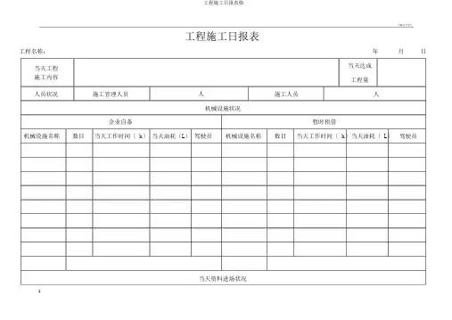 工程施工日报表格