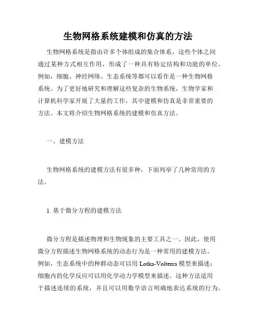生物网格系统建模和仿真的方法