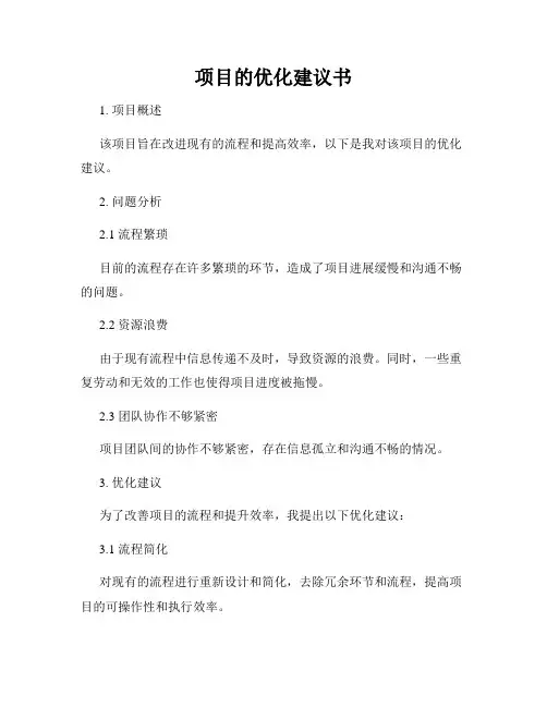 项目的优化建议书