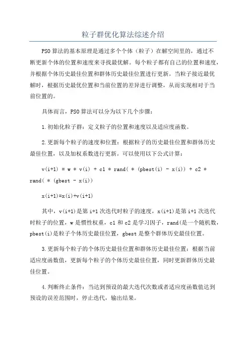 粒子群优化算法综述介绍