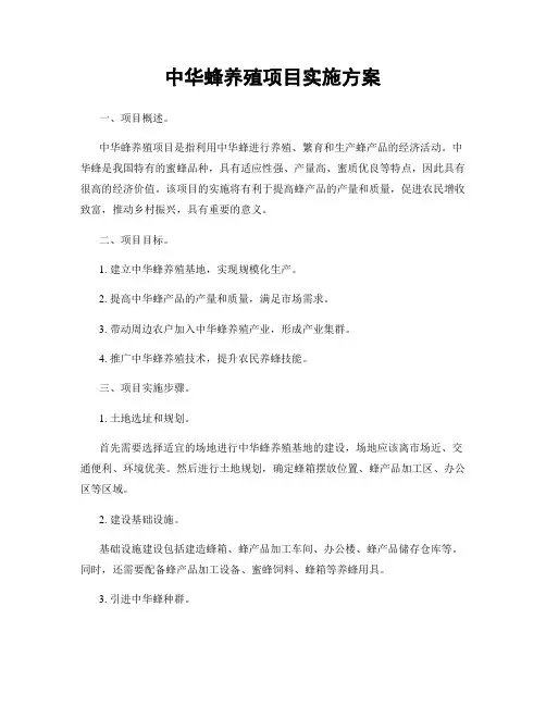 中华蜂养殖项目实施方案