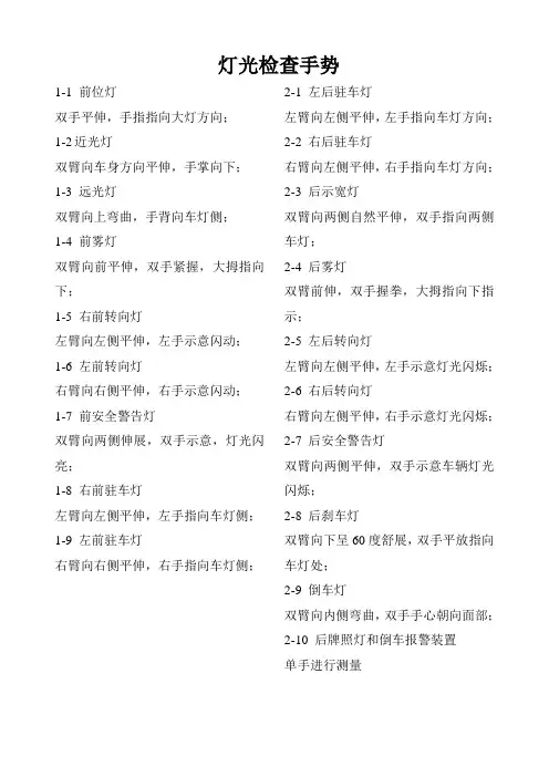 灯光检查手势